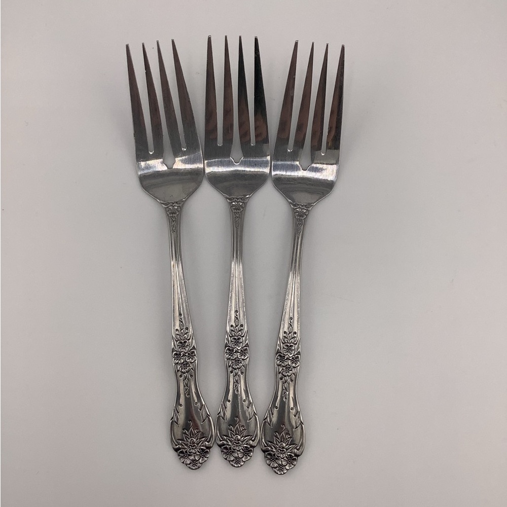(3) Stanley Roberts Rogers “Love Joy” Salad Forks